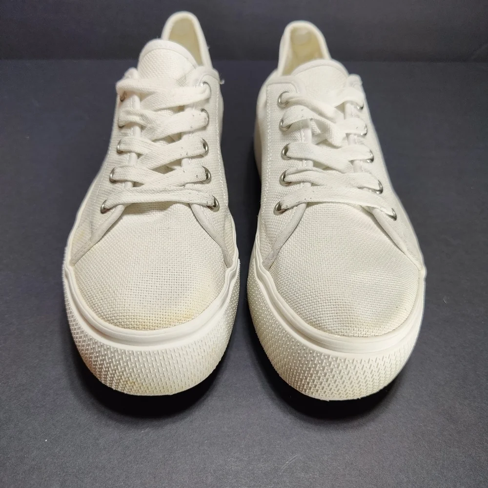 Steve Madden  Elore Off White Light Tan Lace Up Platform Sneaker Women's Shoe 9M